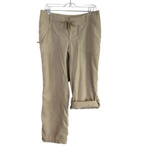 The North Face Convertible Pants Womens 10 Tan Roll Up Hiking Nylon Drawstring